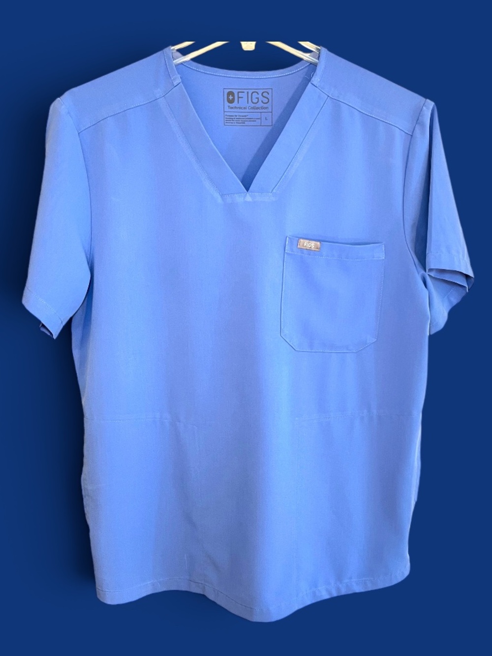 Figs Ceil Blue (#1495) MENS Chisec Scrub Top Size Large